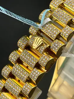 ROLEX DAY-DATE 36MM 18038 YELLOW GOLD PRESIDENTIAL ICED OUT WATCH 18CT