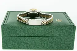 Rolex Lady DateJust Red Diamond Dial Steel and 18k Gold Diamond Ruby Bezel Watch