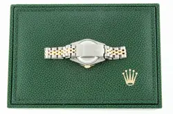 Rolex Lady DateJust Red Diamond Dial Steel and 18k Gold Diamond Ruby Bezel Watch