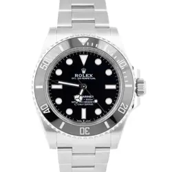 MINT 2023 PAPERS ROLEX SUBMARINER NO-DATE 41MM BLACK CERAMIC STEEL 124060 BOX