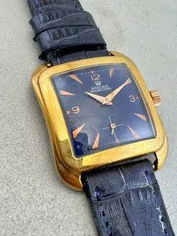 VINT Rolex square Marconi blue  dial   swiss made wind up ca 57 NO RESERVE PRICE