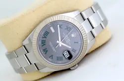 ROLEX DATEJUST 41 - 126334 AUTOMATIC WATCH - FLUTED BEZEL & WIMBLEDON DIAL