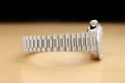 ROLEX LADIES 6517 DATE PRESIDENT 18K WHITE GOLD SILVER DIAMOND WATCH