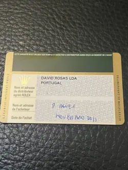 Vintage Rolex Watch GMT 116713LN GMT Warranty Card  G Series year 2012