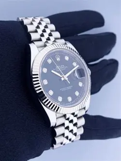 ROLEX 18K WHITE GOLD & DIAMOND DATEJUST