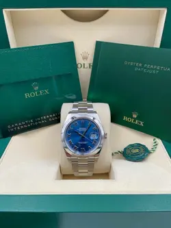 ROLEX DATE JUST 41MM SMOOTH BLUE ROMAN DIAL OYSTER 126300 PRE-OWNED 2023