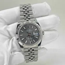 Rolex Datejust, 41mm, Slate Stick Dial, Jubilee, Fluted, 126334, Unworn, 2023