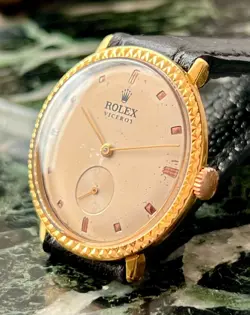 VTG ROLEX VICEROY BEIGE DIAL 18Kts GOLD PLATED CASE CIRCA 1930 APROX