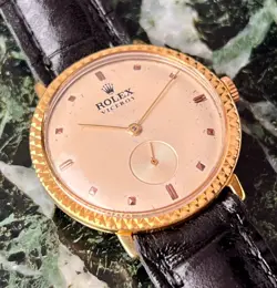 VTG ROLEX VICEROY BEIGE DIAL 18Kts GOLD PLATED CASE CIRCA 1930 APROX