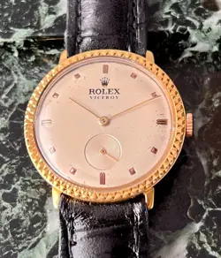 VTG ROLEX VICEROY BEIGE DIAL 18Kts GOLD PLATED CASE CIRCA 1930 APROX