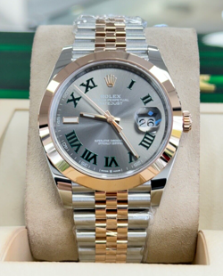 ROLEX DATEJUST 41 WIMBLEDON 126301 18K ROSE GOLD  STEEL JUBILEE BOX PAPER UNWORN