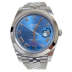 ROLEX DATEJUST 41 126300 JUBILEE STEEL 41MM BLUE ROMAN