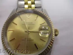 VINTAGE ROLEX TUDOR AUTO PRICE 25 RUBIS WATCH MENS 74000 2824-2 GOLD DIAL