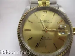 VINTAGE ROLEX TUDOR AUTO PRICE 25 RUBIS WATCH MENS 74000 2824-2 GOLD DIAL