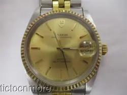VINTAGE ROLEX TUDOR AUTO PRICE 25 RUBIS WATCH MENS 74000 2824-2 GOLD DIAL