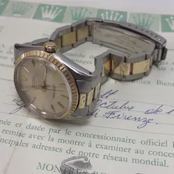 W/PAPERS 1988 ROLEX DATE 34 MM TWO TONE OYSTER AUTOMATIC WATCH 15053