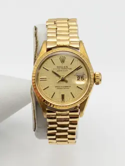 ESTATE $25,000 ROLEX DATEJUST LADIES 18K YELLOW GOLD PRESIDENT WATCH SERVICED