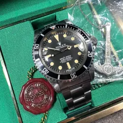 1979 ROLEX SUBMARINER 5512 40MM 4 LINE PATINA DIAL CAL 1570 WATCH W BOX / PAPERS