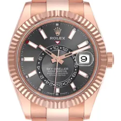 Rolex Sky-Dweller Rose Gold Slate Dial Mens Watch 336935 Box Card