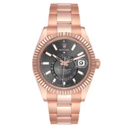 Rolex Sky-Dweller Rose Gold Slate Dial Mens Watch 336935 Box Card