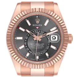 ROLEX SKY-DWELLER ROSE GOLD SLATE DIAL MENS WATCH 336935 BOX CARD