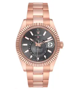 Rolex Sky-Dweller Rose Gold Slate Dial Mens Watch 336935 Box Card