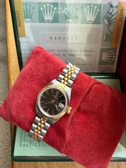 ROLEX DATEJUST STAINLESS STEEL AND GOLD WITH GOLD BEZEL