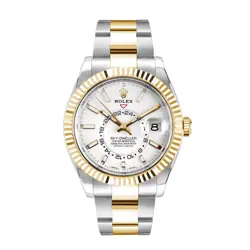 ROLEX SKY-DWELLER WATCH 42MM WHITE INDEX HOUR MARKERS DIAL YELLOW GOLD