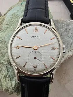 ROLEX MARCONI DE HOMBRE  A CUERDA DIAL RESTAURADO COLOR  PLATA  CAJA  NICKEL