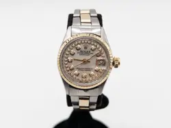 ESTATE $9000 ROLEX DATEJUST 18K YELLOW GOLD SS MOP DIAMOND LADIES WATCH SERVICED