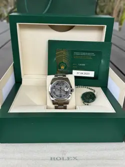 ROLEX DATEJUST 126300 SILVER OYSTER BRACELET WITH SILVER BEZEL - 2023