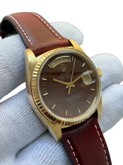ROLEX  PRESIDENT 18038 WOOD DIAL 18K SOLID GOLD