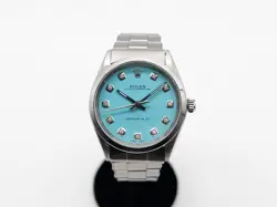 ESTATE $14,000 ROLEX OYSTER PERPETUAL 34MM TIFFANY & CO BLUE DIAMOND WATCH WTY