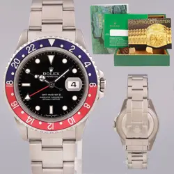 1996 MINT ROLEX GMT-MASTER II 2 PEPSI BLUE RED STEEL 16710 40MM WATCH BOX