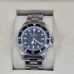 MINT ROLEX SUBMARINER NO-DATE BLACK STAINLESS STEEL DIVE OYSTER 40MM WATCH 14060
