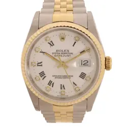 ROLEX DATEJUST AUTOMATIC WATCH 16233G 18K YELLOW GOLD/STAINLESS STEEL WHITE