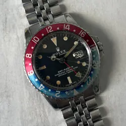 ROLEX GMT MASTER 1675 PEPSI VINTAGE ORIGINAL C.1972 WITH USA JUBILEE BRACELET
