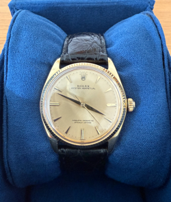VINTAGE ROLEX 1005 OYSTER PERPETUAL CAL 1560, 18K SOLID GOLD MENS WATCH