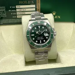 Rolex Submariner The Hulk 40mm Steel Ceramic Green Automatic Men Watch 116610LV