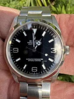 MINT ROLEX EXPLORER BLACK 36MM STAINLESS STEEL AUTOMATIC WATCH