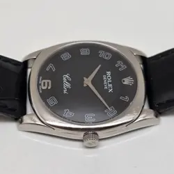 ROLEX 4233 CELLINI DANAOS WHITE GOLD BLACK ARABIC DIAL 33 MM (V.GOOD & ORIGINAL)