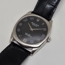 ROLEX 4233 CELLINI DANAOS WHITE GOLD BLACK ARABIC DIAL 33 MM (V.GOOD & ORIGINAL)
