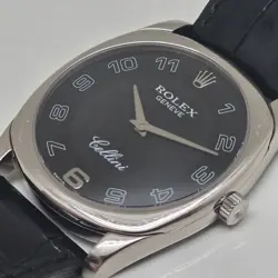 ROLEX 4233 CELLINI DANAOS WHITE GOLD BLACK ARABIC DIAL 33 MM (V.GOOD & ORIGINAL)