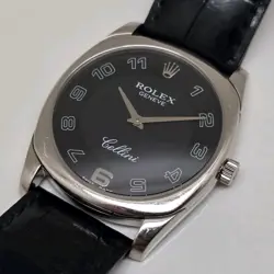 ROLEX 4233 CELLINI DANAOS WHITE GOLD BLACK ARABIC DIAL 33 MM (V.GOOD & ORIGINAL)