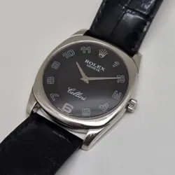 ROLEX 4233 CELLINI DANAOS WHITE GOLD BLACK ARABIC DIAL 33 MM (V.GOOD & ORIGINAL)
