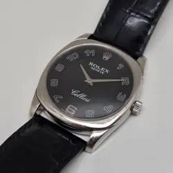 ROLEX 4233 CELLINI DANAOS WHITE GOLD BLACK ARABIC DIAL 33 MM (V.GOOD & ORIGINAL)
