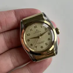 1940'S VINTAGE ROLEX HOODED BUBBLEBACK SS/YG REF.3065 TWO TONE W/SILVER DIAL