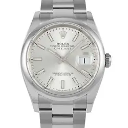 ROLEX DATEJUST 36 SILVER DIAL WATCH 126200