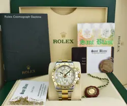 ROLEX - 18KT GOLD & STAINLESS STEEL DAYTONA MOP DIAMOND DIAL 116523 - SANT BLANC