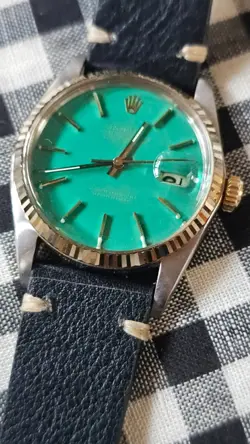 VINTAGE ROLEX DATEJUST 16013 GREEN DIAL MEN'S AUTOMATIC WATCH 1980